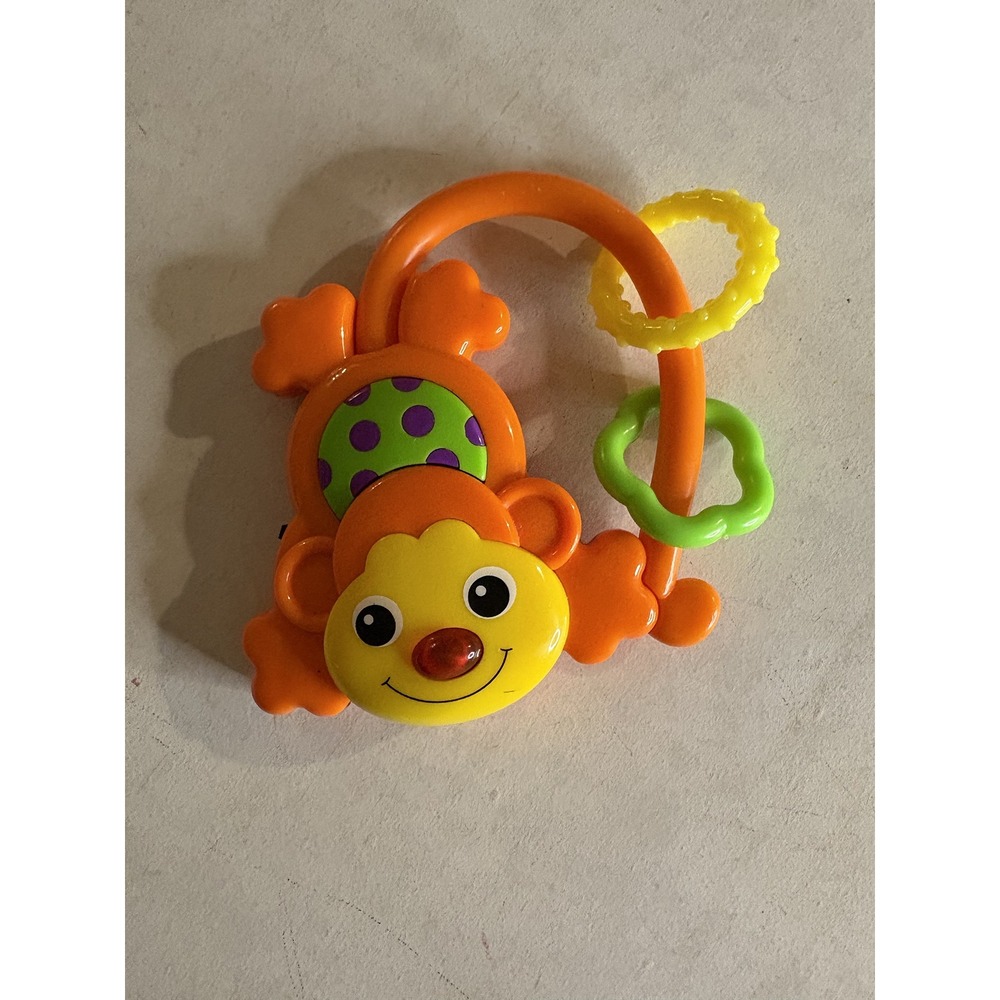 Babies2Grow Monkey Rattle Teether Toy Mirror Orange Yellow Green 2010 Danara